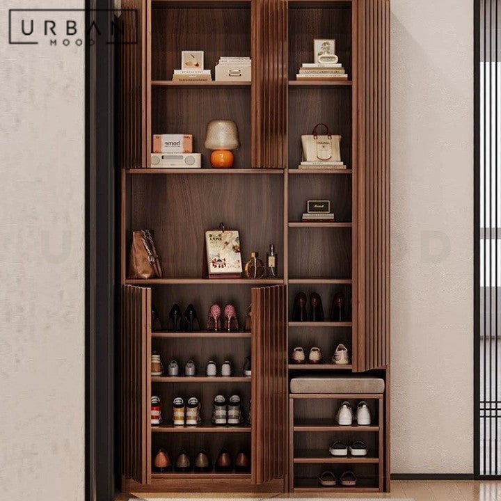 SORIO Modern Solid Wood Storage Shoe Cabinet