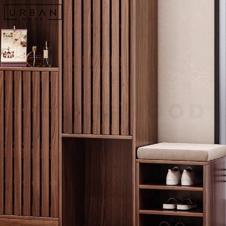 SORIO Modern Solid Wood Storage Shoe Cabinet
