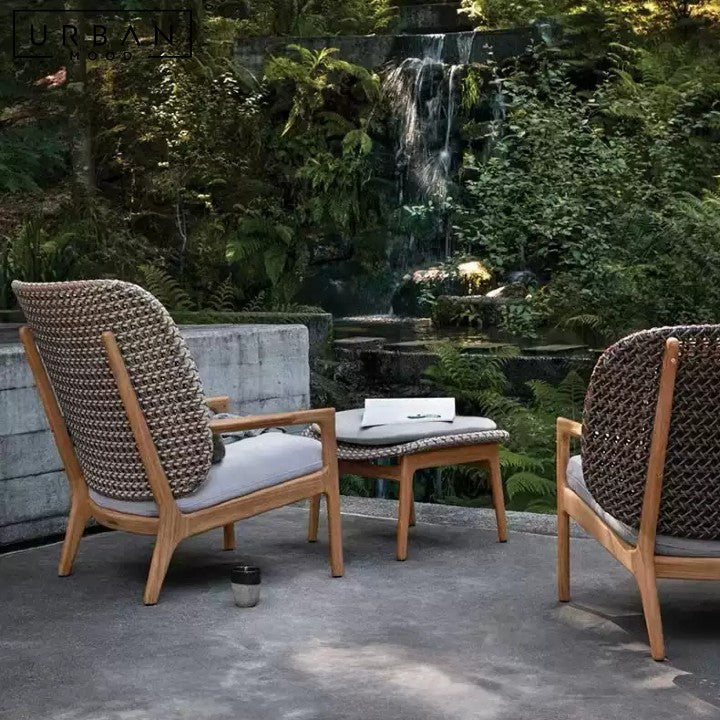 OTIENO Modern Outdoor Solid Wood Lounge Chair