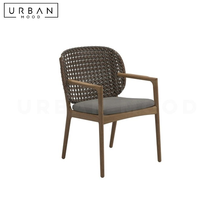 OTIENO Modern Outdoor Solid Wood Lounge Chair