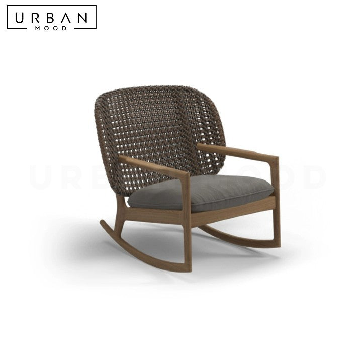 OTIENO Modern Outdoor Solid Wood Lounge Chair