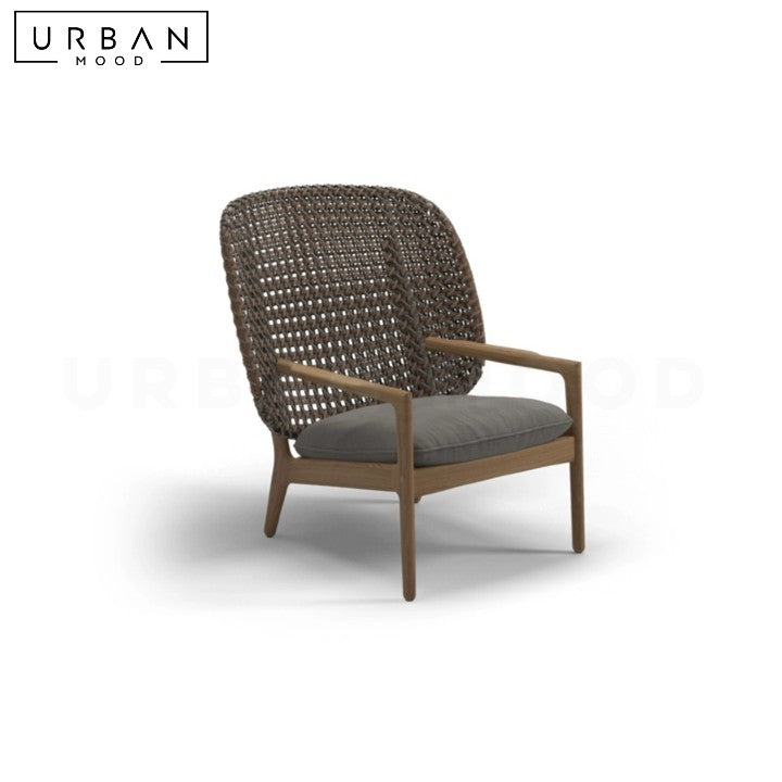 OTIENO Modern Outdoor Solid Wood Lounge Chair