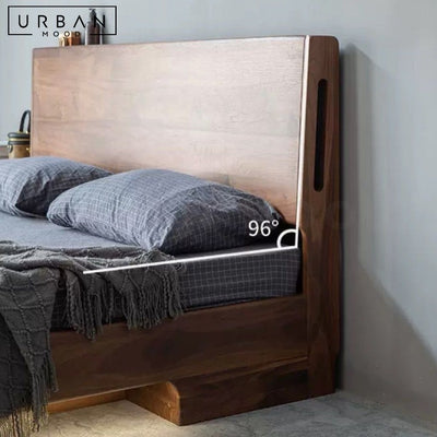 OTTESEN Modern Solid Wood Storage LED Bedframe