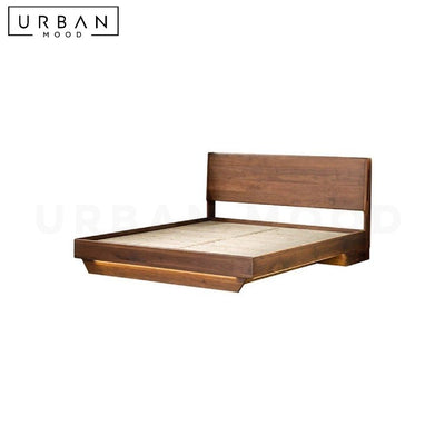 OTTESEN Modern Solid Wood Storage LED Bedframe