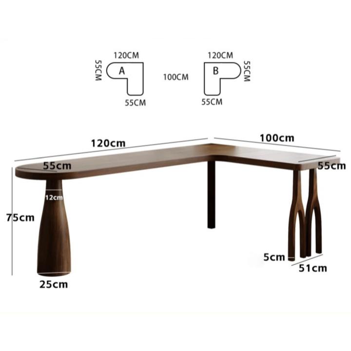 OVALIS Solid Pine Wood Study Table - Urban Mood Singapore