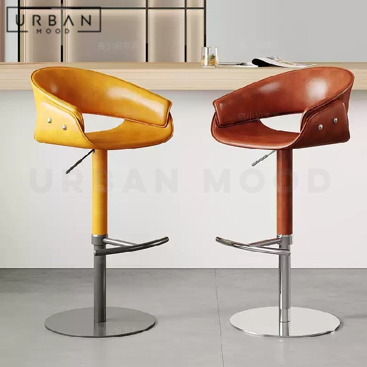 PADDER Modern Adjustable Leather Bar Stool