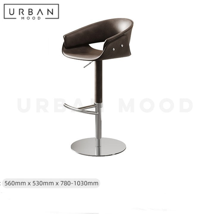 PADDER Modern Adjustable Leather Bar Stool