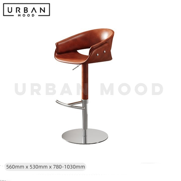 PADDER Modern Adjustable Leather Bar Stool