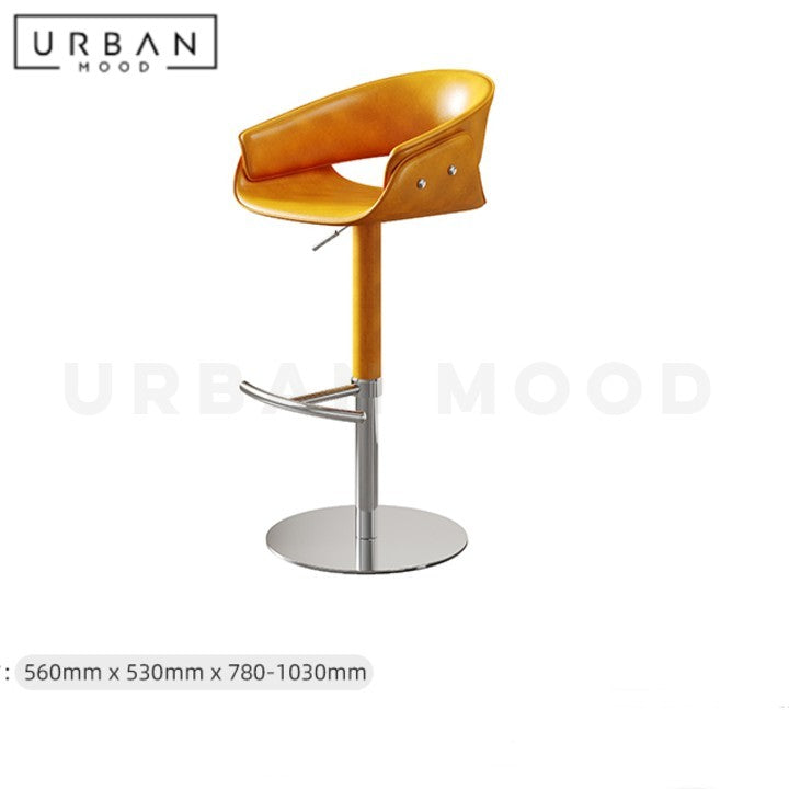 PADDER Modern Adjustable Leather Bar Stool