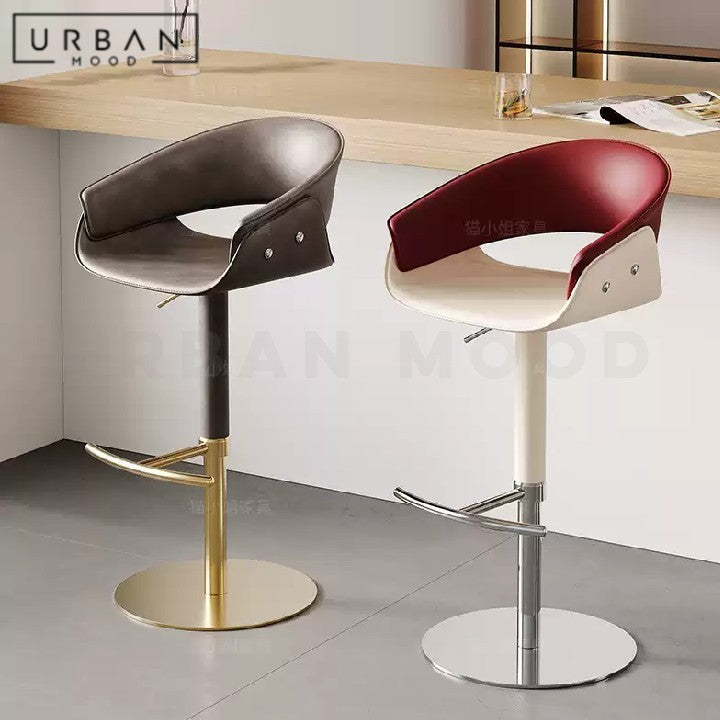 PADDER Modern Adjustable Leather Bar Stool