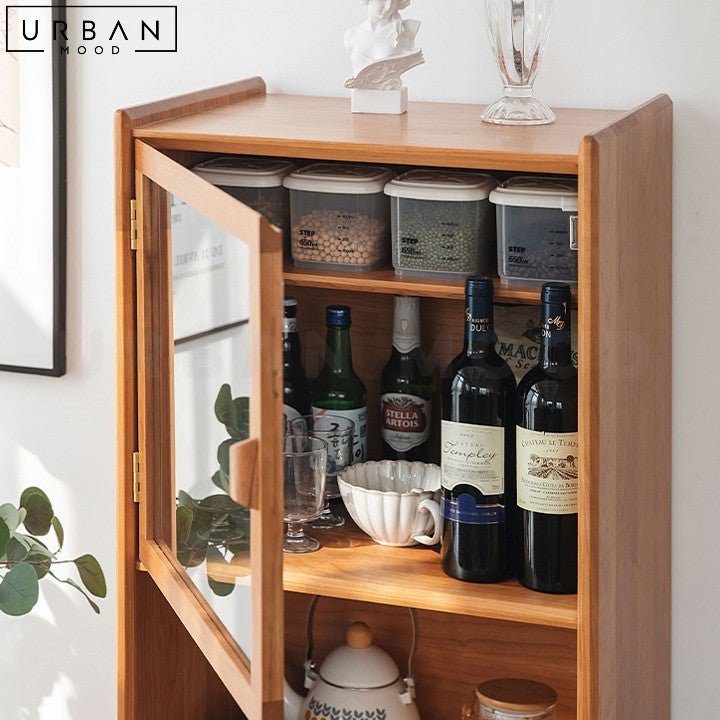 PALOMIN Rustic Rattan Display Cabinet