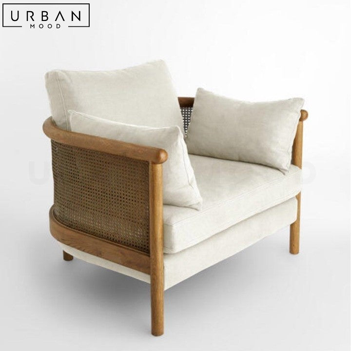 PAULINE Rustic Rattan Lounge Chair