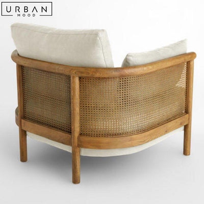 PAULINE Rustic Rattan Lounge Chair