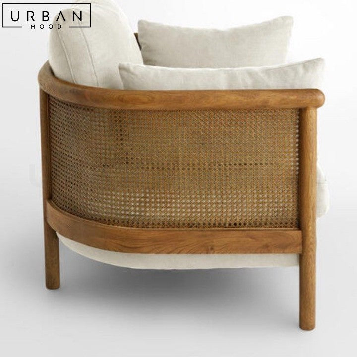 PAULINE Rustic Rattan Lounge Chair