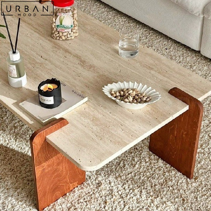 PAU Wabi Sabi Travertine Coffee Table