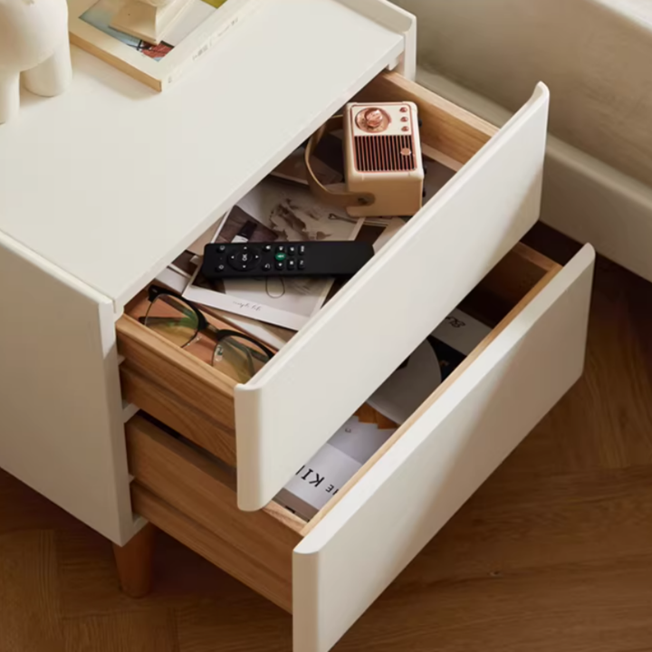 PAVREN Modern Solid Wood Bedside Table - Urban Mood Singapore