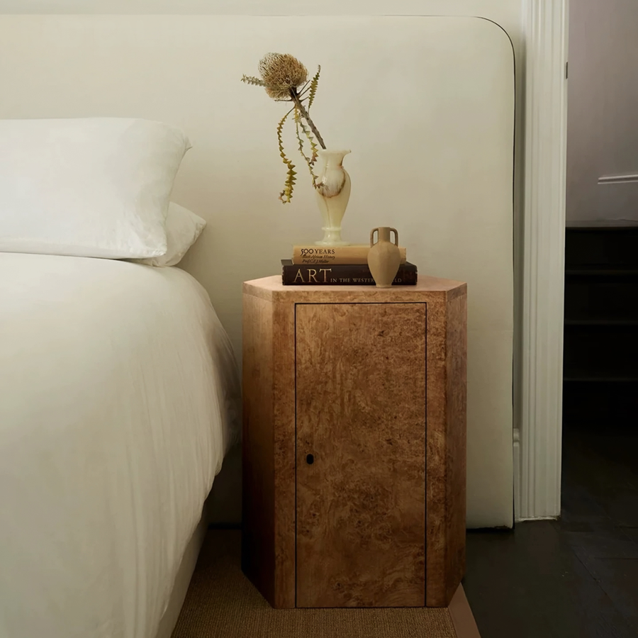 PEDRIX Mappa Burl Bedside Table - Urban Mood Singapore