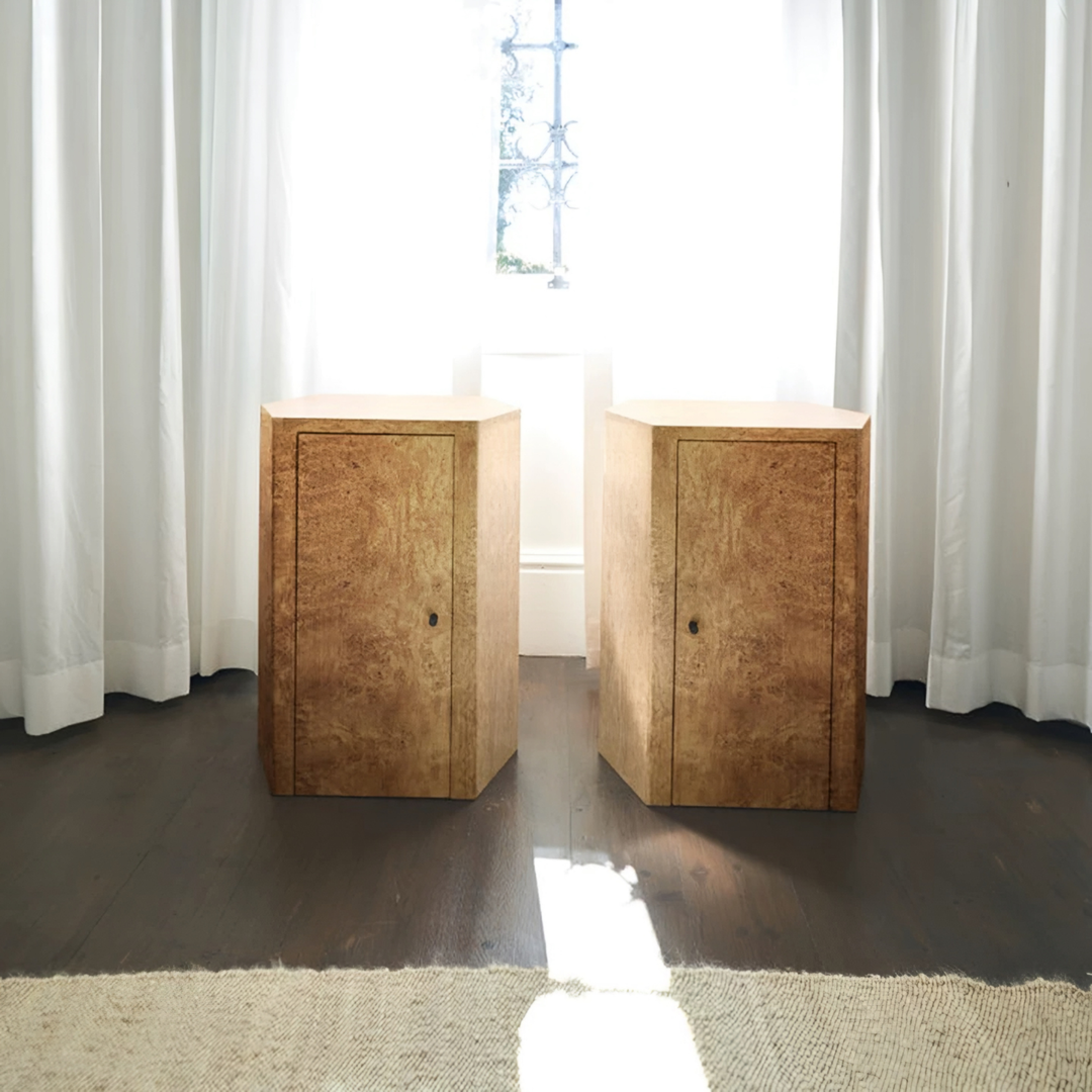 PEDRIX Mappa Burl Bedside Table - Urban Mood Singapore