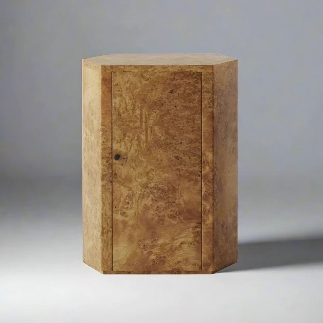 PEDRIX Mappa Burl Bedside Table - Urban Mood Singapore