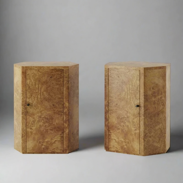 PEDRIX Mappa Burl Bedside Table - Urban Mood Singapore