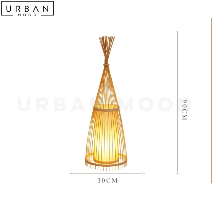 PENELY Oriental Bamboo Floor Lamp