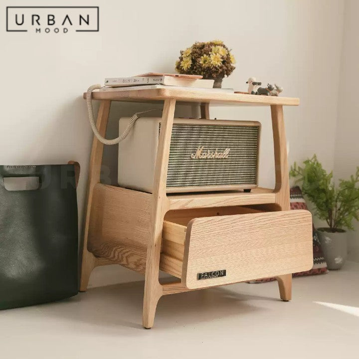 PERALTA Japandi Solid Wood Side Table