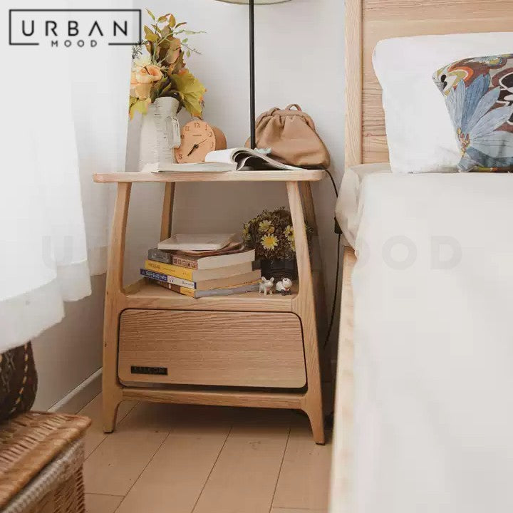 PERALTA Japandi Solid Wood Side Table