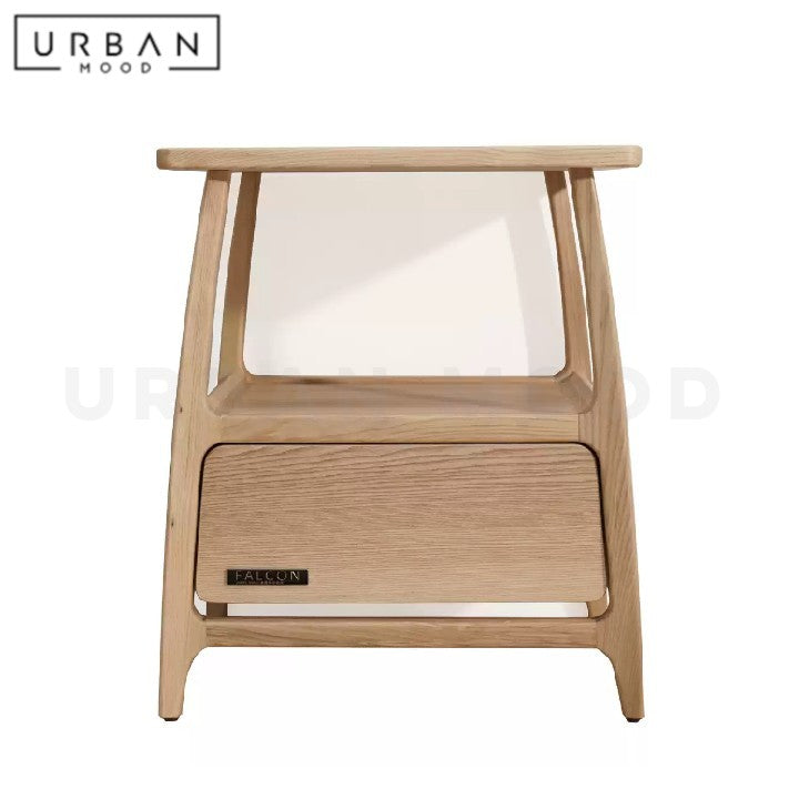 PERALTA Japandi Solid Wood Side Table