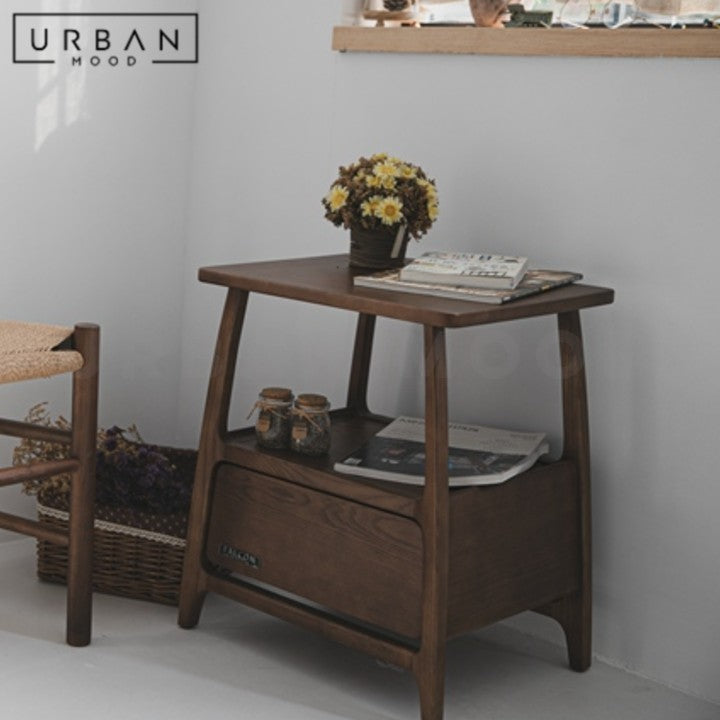 PERALTA Japandi Solid Wood Side Table