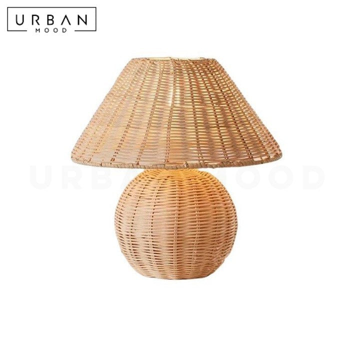 PERERA Rustic Rattan Table Lamp