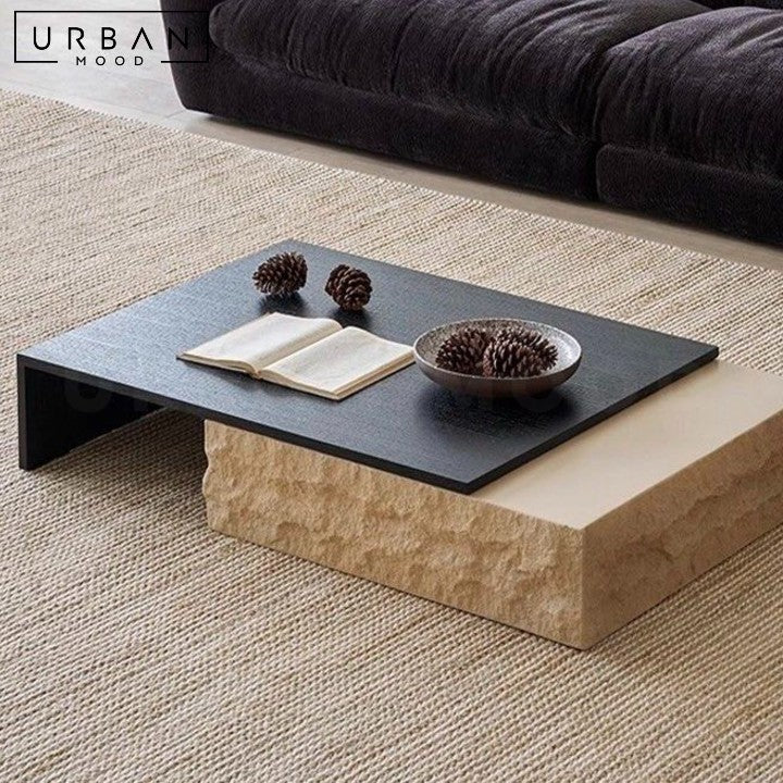 PERRIER Modern Travertine Coffee Table