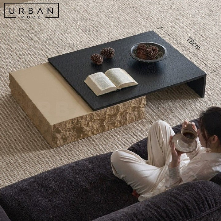 PERRIER Modern Travertine Coffee Table