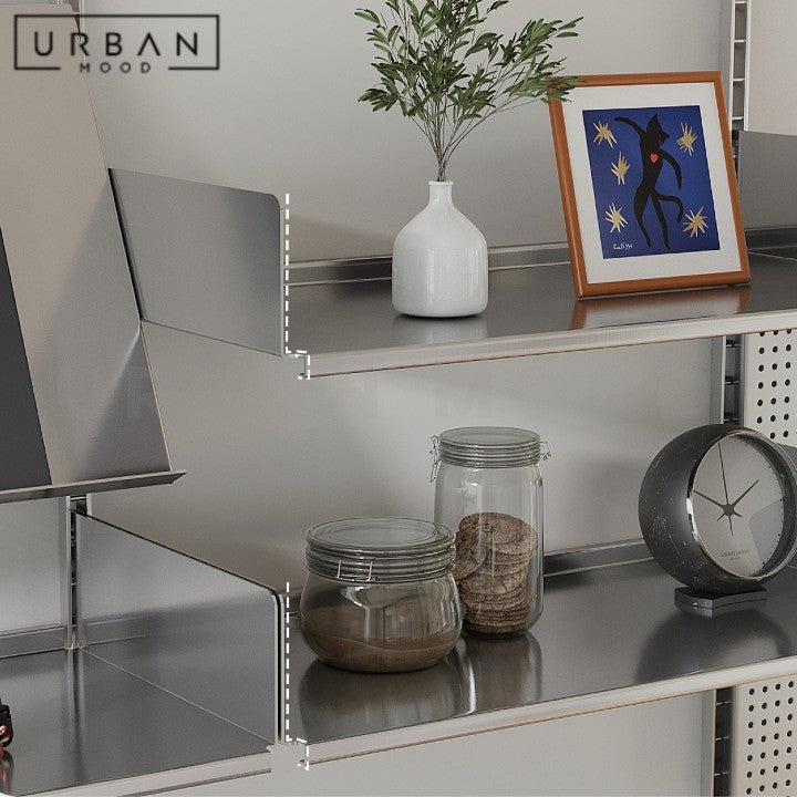 PERSSON Modern Solid Wood Study Table & Display Shelf