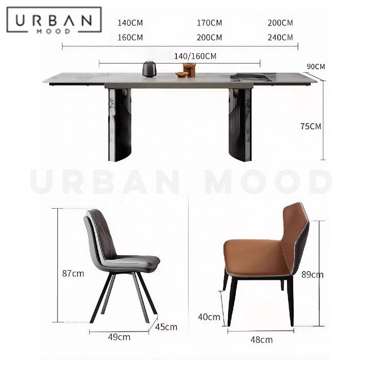 PESKOV Modern Sintered Stone Extendable Dining Table
