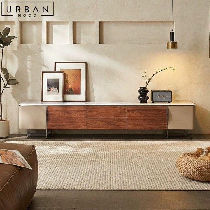 PETURS Modern Leather TV Console