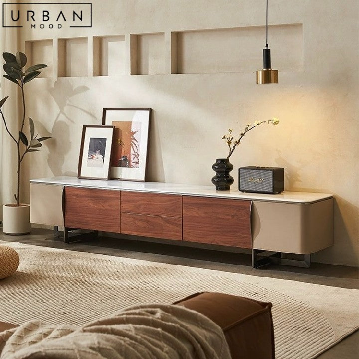 PETURS Modern Leather TV Console