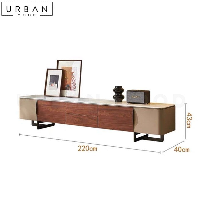 PETURS Modern Leather TV Console