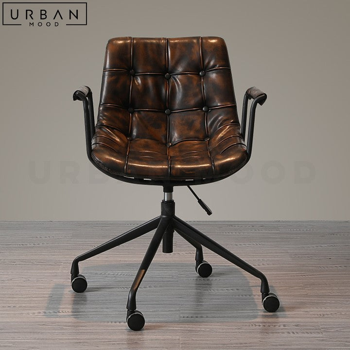 KANN Industrial Leather Swivel Office Chair