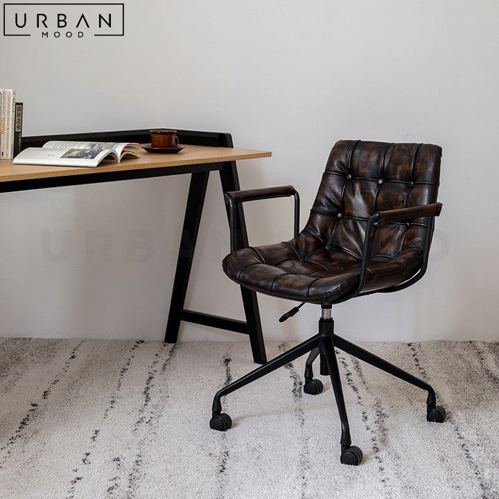 KANN Industrial Leather Swivel Office Chair