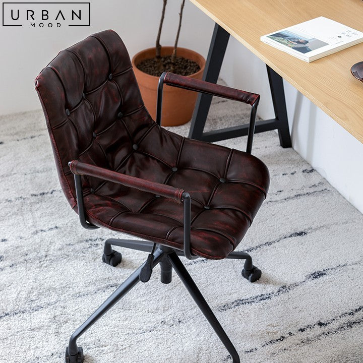 KANN Industrial Leather Swivel Office Chair