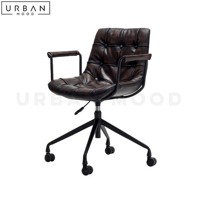 KANN Industrial Leather Swivel Office Chair