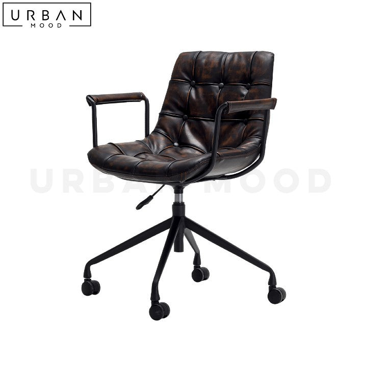 KANN Industrial Leather Swivel Office Chair