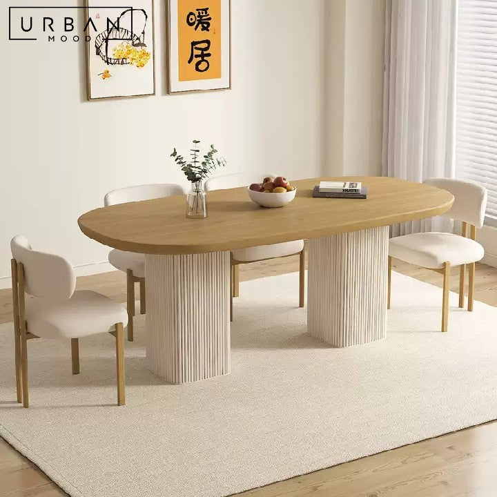 PINEAU Japandi Solid Wood Dining Table