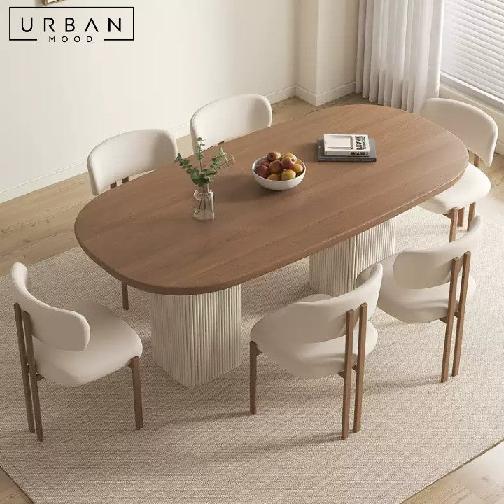 PINEAU Japandi Solid Wood Dining Table