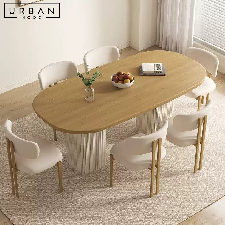 PINEAU Japandi Solid Wood Dining Table
