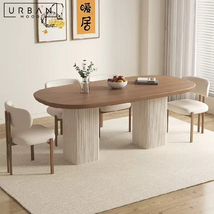 PINEAU Japandi Solid Wood Dining Table