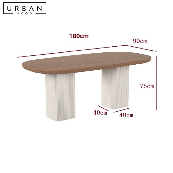 PINEAU Japandi Solid Wood Dining Table