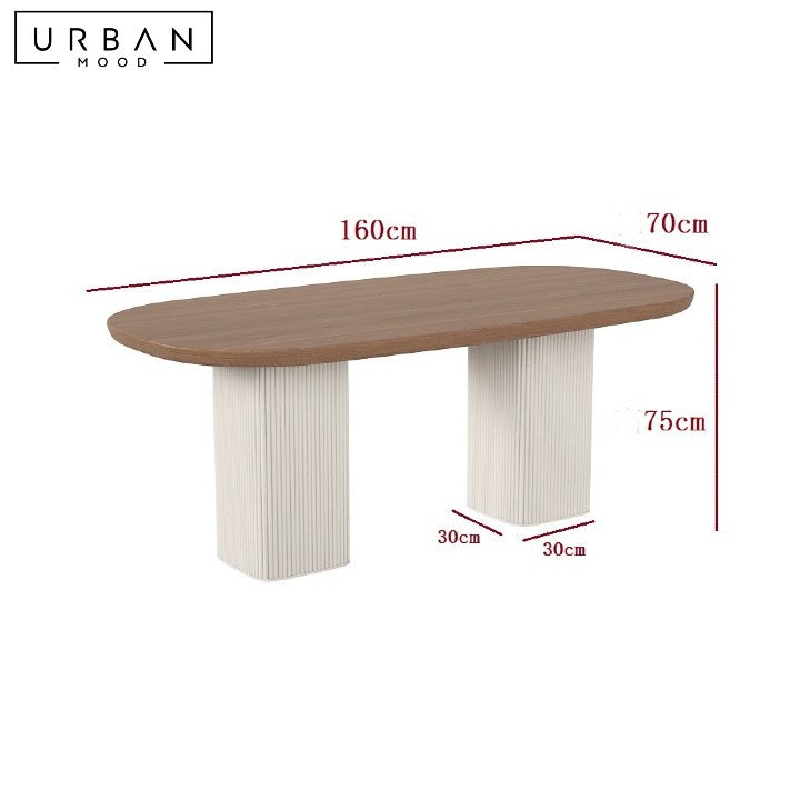 PINEAU Japandi Solid Wood Dining Table