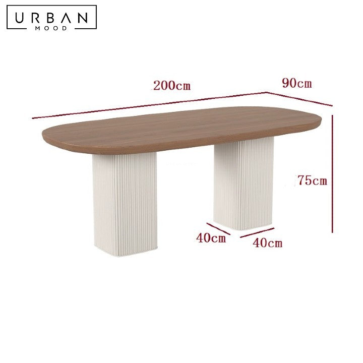 PINEAU Japandi Solid Wood Dining Table