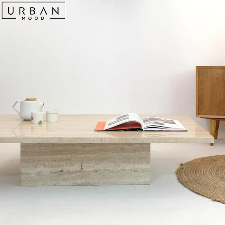 PINO Modern Travertine Coffee Table